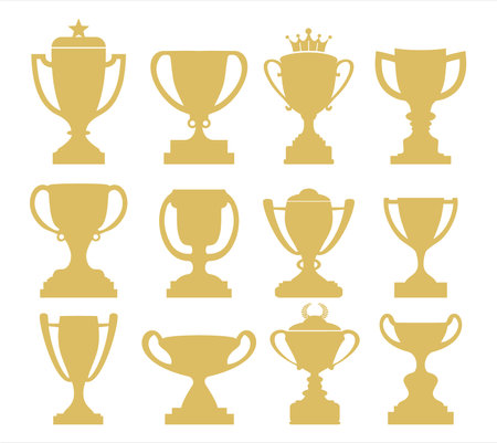 Award cups and trophy icons vector collectionのイラスト素材