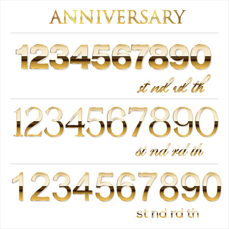 Anniversary golden numbers stock vector illustrationのイラスト素材