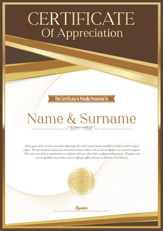Certificate or diploma retro design template vector illustrationのイラスト素材