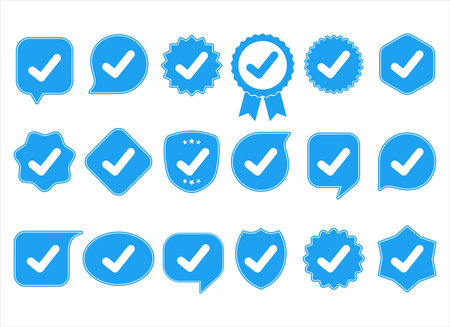 Set of check mark badge icons vector illustrationのイラスト素材