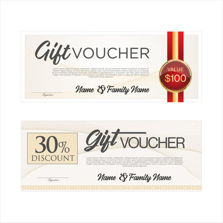 Gift Voucher Template Vector Illustrationのイラスト素材