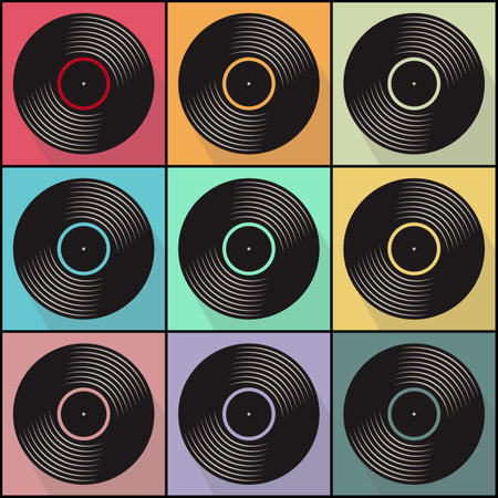 Pop Art Style Poster Retro Music Vintage Vinyl Recordのイラスト素材