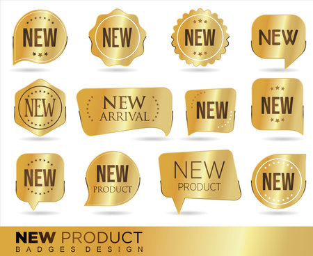 New arrival Badge and Tags in Flat Design Style vector illustrationのイラスト素材