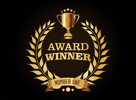Collection of golden silver and bronze award nomination laurel wreathのイラスト素材