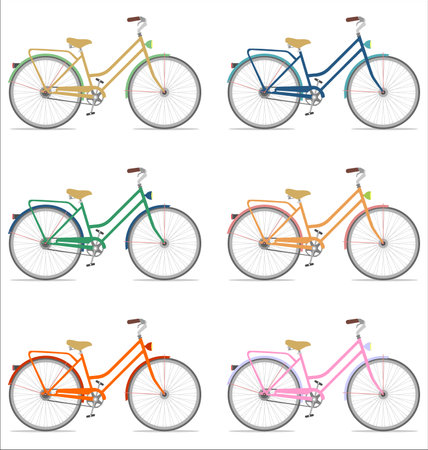 Retro vintage Bicycle banner Isolated on white backgroundのイラスト素材