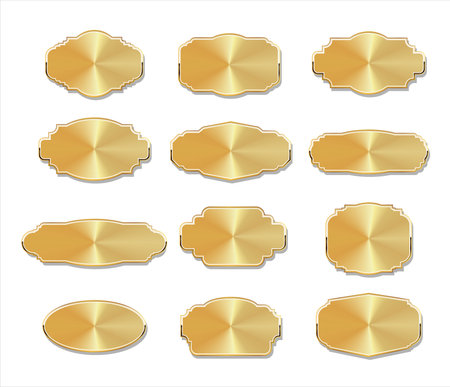Golden Blank frame and label collection vector illustrationのイラスト素材