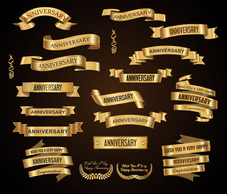 Retro vintage ribbons anniversary collection vector illustrationのイラスト素材