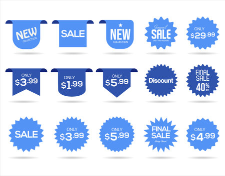 Set of sale tags, labels, stickers, badges and design elementsのイラスト素材