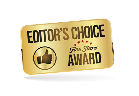 Editors choice golden badge on white backgroundのイラスト素材