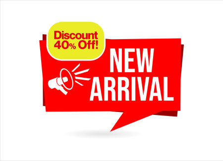 Megaphone with new year sale speech bubble. Vector illustration.のイラスト素材