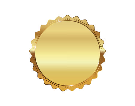 Golden stamp isolated on white background luxury seals vector designのイラスト素材