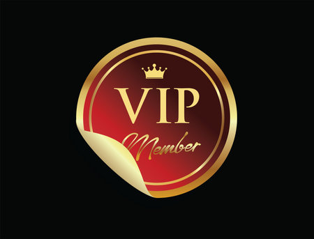 VIP premium and exclusive sign and crown isolated on black backgroundのイラスト素材