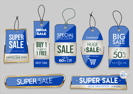Sale tags set. Vector illustration for your design.のイラスト素材