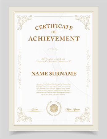 Certificate template. Elegant vector element for design, diploma, certificate.のイラスト素材