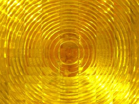 closeup of a yellow flashing signal lightの写真素材