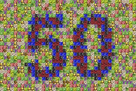 mosaic picture made of thousands of colorful fotos featuring the number 50の写真素材