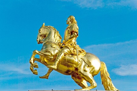 dresden goldener reiter golden riderの写真素材