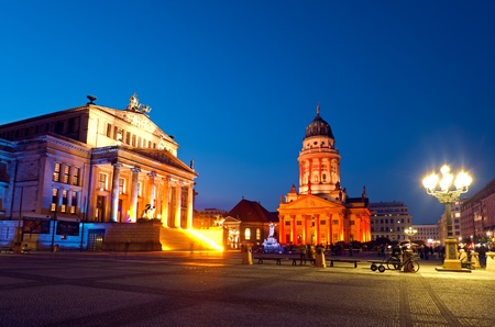 Gendarmenmarkt in Berlin at night, Festival of Lights, germanyのeditorial素材