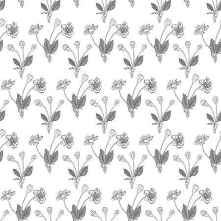 Seamless pattern with cherry blossoms. Seamless pattern can be used for wallpaper, printing picture, textiles, background, surface textures.のイラスト素材