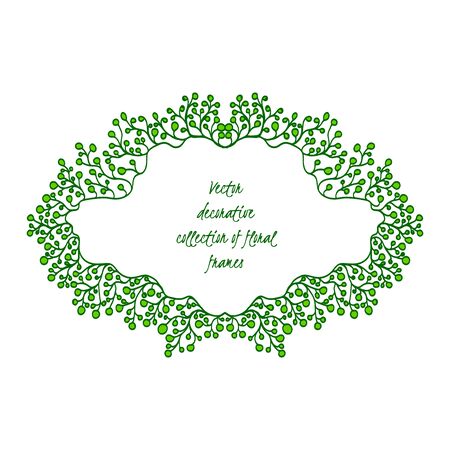 Floral frame. Vector decorative collection of floral frame.のイラスト素材
