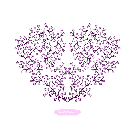 Vector decorative collection of hearts.のイラスト素材