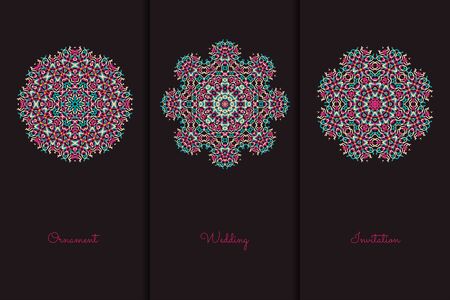 Vector elements for design template. Ornate decor for invitations, greeting cards, certificate, labels, badges, tagsのイラスト素材