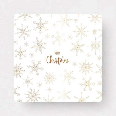 Christmas golden card with snowflake.のイラスト素材