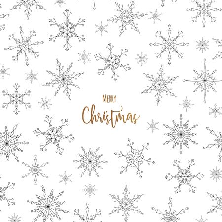 Christmas card template with snowflakes.のイラスト素材