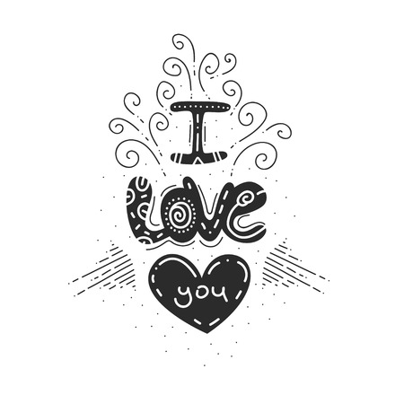 Phrase for Valentines day. Romantic quote for design greeting cards, holiday invitations, posters, sticker, badge.のイラスト素材