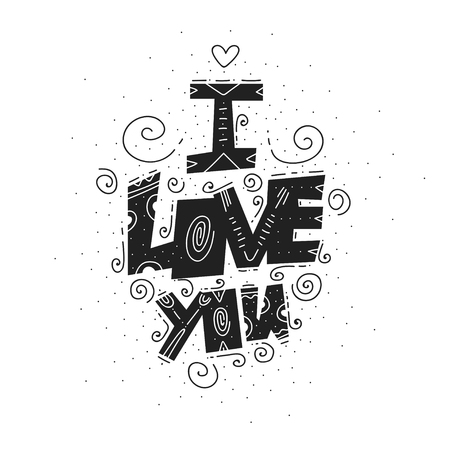 Phrase for Valentines day. Romantic quote for design greeting cards, holiday invitations, posters, sticker, badge.のイラスト素材