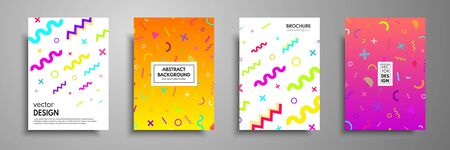 Placard templates set with abstract geometric elements.のイラスト素材