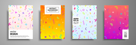 Placard templates set with abstract geometric elements.のイラスト素材