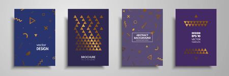 Placard templates set with abstract geometric elements.のイラスト素材