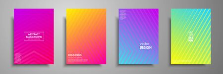 Colorful placard templates set with graphic geometric elements.のイラスト素材