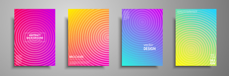 Colorful placard templates set with graphic geometric elements.のイラスト素材