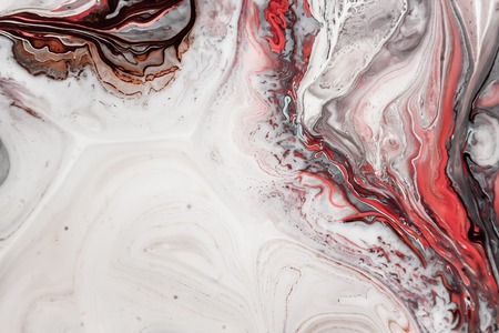 Swirls of marble or the ripples of agate. Liquid marble texture with pink, white and brown colors. Abstract painting background for wallpapers, posters, cards, invitations, websites. Fluid art.の写真素材