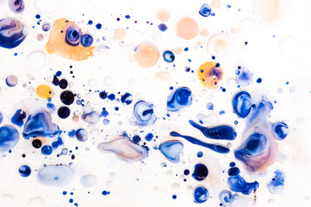 Abstract painting, can be used as a trendy background for wallpapers, posters, cards, invitations, websites. Modern artwork. Marble effect painting. Fluid art. Mixture of acrylic paints.の写真素材