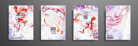 Abstract painting, can be used as a trendy background for wallpapers, posters, cards, invitations, websites. Modern artwork. Marble effect painting. Mixed blue, purple and red paintsのイラスト素材