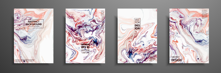 Abstract painting, can be used as a trendy background for wallpapers, posters, cards, invitations, websites. Modern artwork. Marble effect painting. Mixed blue, purple and red paintsのイラスト素材