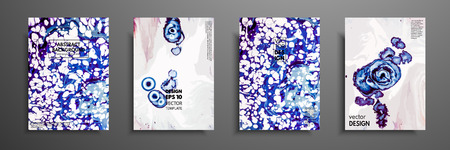 Mixture of acrylic paints. Design template with fluid art. Vector banner with colorful texture. Applicable for covers, presentation, invitation, flyers, annual reports, posters and business cardsのイラスト素材
