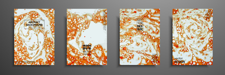Colorful covers design set with textures. Closeup of the painting. Abstract bright hand painted background, fluid acrylic painting on canvas. Fragment of artwork. Modern artのイラスト素材