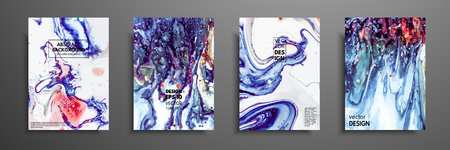 Mixture of acrylic paints. Liquid marble texture. Fluid art. Applicable for design cover, presentation, invitation, flyer, annual report, poster and business card, desing packaging. Modern artworkのイラスト素材