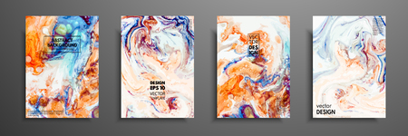 Mixture of acrylic paints. Liquid marble texture. Fluid art. Applicable for design cover, presentation, invitation, flyer, annual report, poster and business card, desing packaging. Modern artworkのイラスト素材
