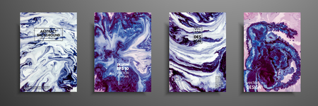 Mixture of acrylic paints. Design template with fluid art. Vector banner with colorful texture. Applicable for covers, presentation, invitation, flyers, annual reports, posters and business cardsのイラスト素材