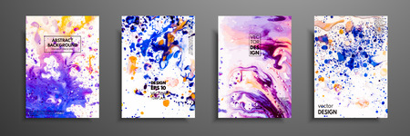 Mixture of acrylic paints. Liquid marble texture. Fluid art. Applicable for design cover, presentation, invitation, flyer, annual report, poster and business card, desing packaging. Modern artworkのイラスト素材
