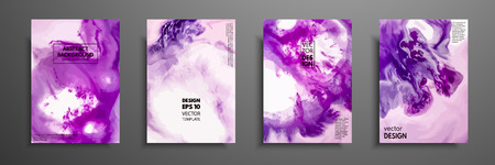 Abstract painting, can be used as a trendy background for wallpapers, posters, cards, invitations, websites. Modern artwork. Marble effect painting. Mixed blue, purple and white paintsのイラスト素材