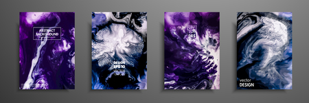 Colorful covers design set with textures. Closeup of the painting. Abstract bright hand painted background, fluid acrylic painting on canvas. Fragment of artwork. Modern artのイラスト素材