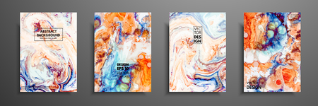 Mixture of acrylic paints. Liquid marble texture. Fluid art. Applicable for design cover, presentation, invitation, flyer, annual report, poster and business card, desing packaging. Modern artworkのイラスト素材