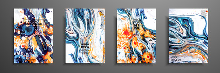 Mixture of acrylic paints. Liquid marble texture. Fluid art. Applicable for design cover, presentation, invitation, flyer, annual report, poster and business card, desing packaging. Modern artworkのイラスト素材