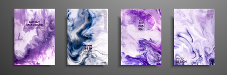 Colorful covers design set with textures. Closeup of the painting. Abstract bright hand painted background, fluid acrylic painting on canvas. Fragment of artwork. Modern artのイラスト素材
